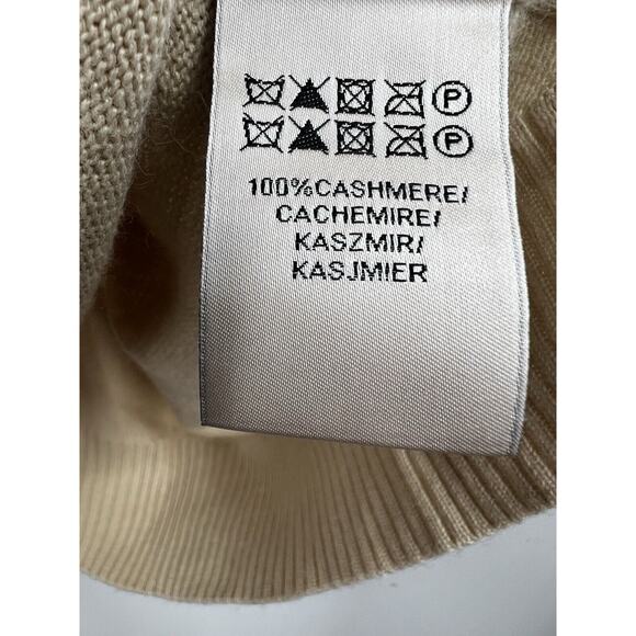 Nanette Lepore Sweater Womens Cashmere Crew Neck Fleece Pullover Beige Brown XL - Picture 3 of 8